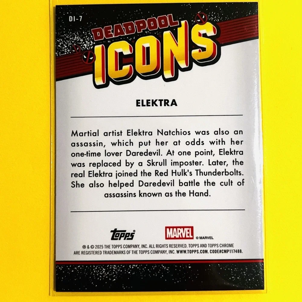 2025 Topps Chrome Marvel Deadpool Icons Elektra DI-7 Insert Card SP‎ Refractor